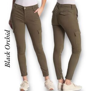 Black Orchid Camille Skinny Cargo Pocket Pants/Jeans in Military Green Size 29